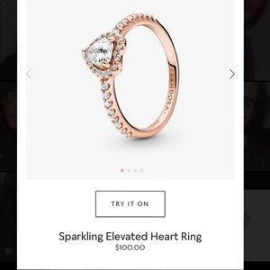 Pandora Sparkling Elevated Heart Ring